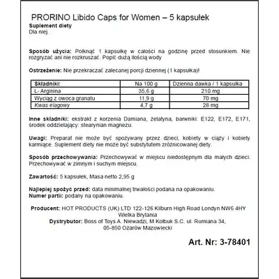 Supl.diety-PRORINO Women- 5pcs black line Libido Caps