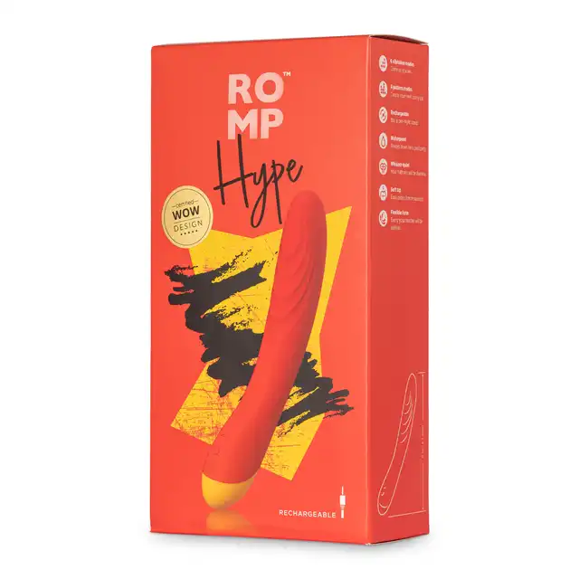 ROMP - Hype. Wibrator punktu G. 4 tryby silnych wibracji, 6 prędkości, wodoodporność, aksamitny silikon. 