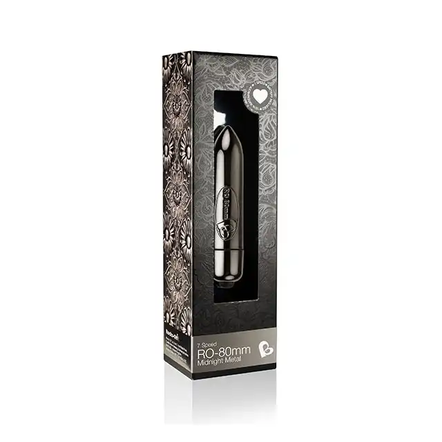Rocks-Off - 80 mm 7  Speed Vibrator Black. Czarny mini wibrator o 7 prędkościach silnych wibracji.