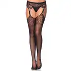 Leg Avenue - 85022 seksowne pończochy z pasem. Drobne oczka, koronka. One size. 