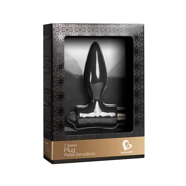 Rocks-Off - Petite Sensations Classic Black. Wibrujący plug analny o owalnej strukturze. Wodoodporny, jedwabiście gładki.