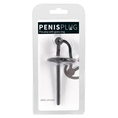 Penisplug - Piss Play Glan Ring. Silikonowy dilator wydrążony w środku, doskonała wygoda noszenia 