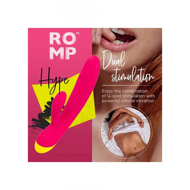 ROMP - Jazz. Wibrator z króliczkiem, klasyczny wzór - innowacyjny model. 4 tryby silnych wibracji, 6 prędkości,wodoodporność, aksamitny silikon. 