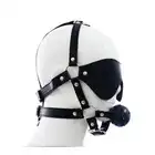 Toyz 4 Lovers - Face Harness. Uprząż na twarz - opaska na oczy i knebel w jednym. Ekoskóra, miękki materiał bezpieczny dla ciała i wygodny. 