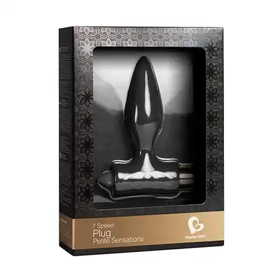 Rocks-Off - Petite Sensations Classic Black. Wibrujący plug analny o owalnej strukturze. Wodoodporny, jedwabiście gładki.