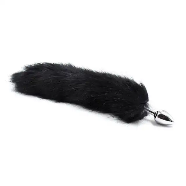 Toyz 4 Lovers - Long fox tail anal plug M. 7 cm długości, 3 cm szerokości. Czarna kita!