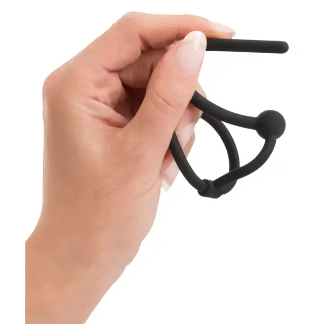 Penisplug - Piss Play Glan Ring. Silikonowy dilator wydrążony w środku, doskonała wygoda noszenia 
