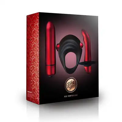 Rocks-Off - Truly Yours Red Temptations Kit. Niezwykły zestaw dla par, dwa wibratory i niesamowity wibrujący plug!