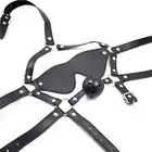 Toyz 4 Lovers - Face Harness. Uprząż na twarz - opaska na oczy i knebel w jednym. Ekoskóra, miękki materiał bezpieczny dla ciała i wygodny. 