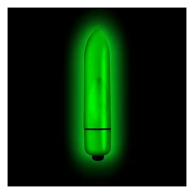 Rocks-Off - Neon Nights Halo Green. Neonowy zielony mini wibrator świecący w ciemności! 