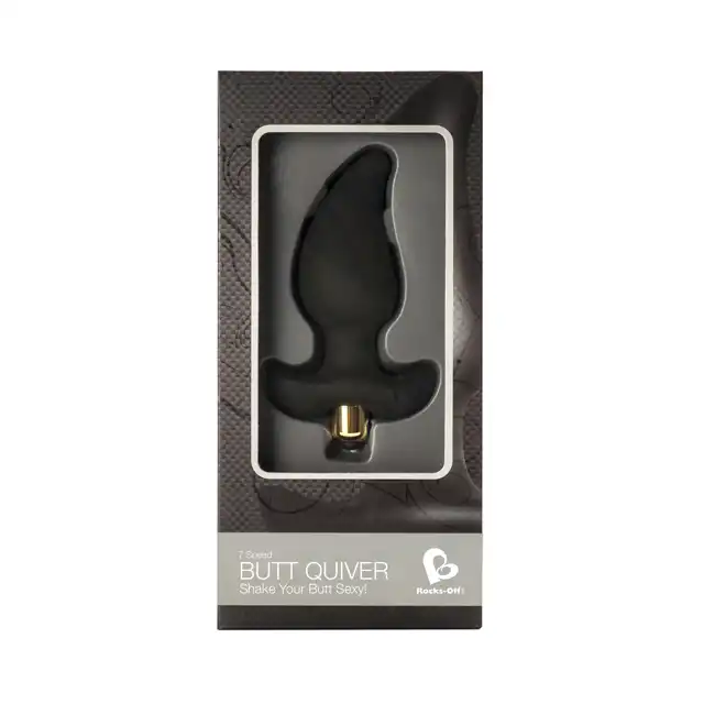 Rocks-Off - Butt Quiver 7 Speed. Wibrujący plug analny, stymulacja prostaty o unikatowym kształcie. 