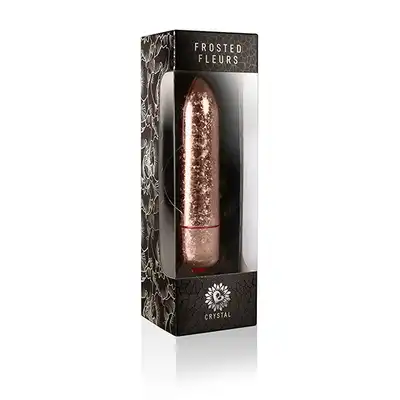 Rocks Off - Frosted Fleurs Crystal Rose Gold. Różowo-złoty, błyszczący wibrator. Ekskluzywny produkty, limitowana ilość!