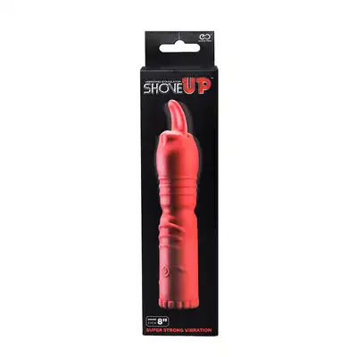 Plug/vibr-SHOVE UP 8INCH VIBRATING PLUG RED