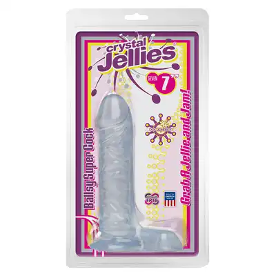 Dildo-7 INCH BALLSY SUPER COCK CLEAR