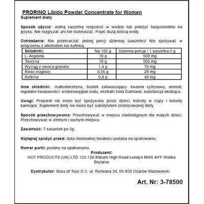 Supl.diety-ERO PRORINO black line libido powder concentrate