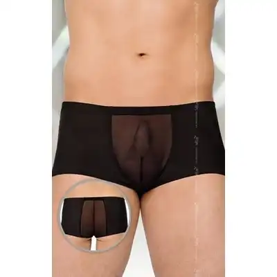 Softline - Mens Thong 4505 rozmiar XL. Czarne bokserki z przezroczystą siateczką.