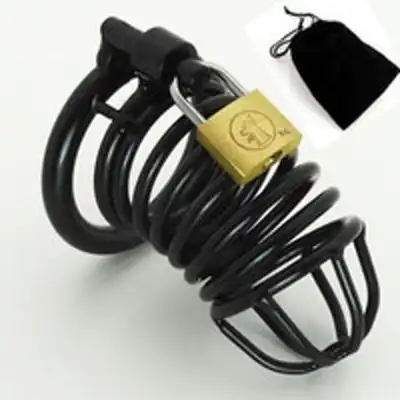 Boss Of  Toys - Prison Break black medium 50mm with lock - czarna klatka na penisa, regulowana