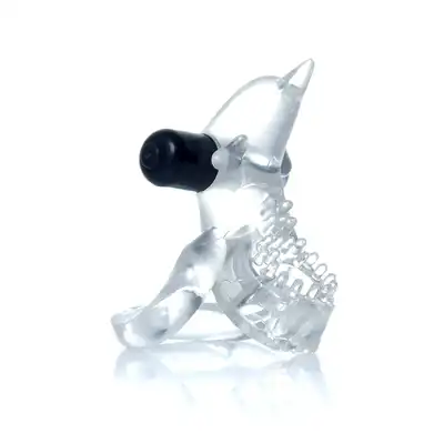 Boss Series - Vibro Cockring Dolphin Clear. Wibrujący żelowy pierścień erekcyjny delfinek. Lekki, elastyczny i silnie wibrujący. 