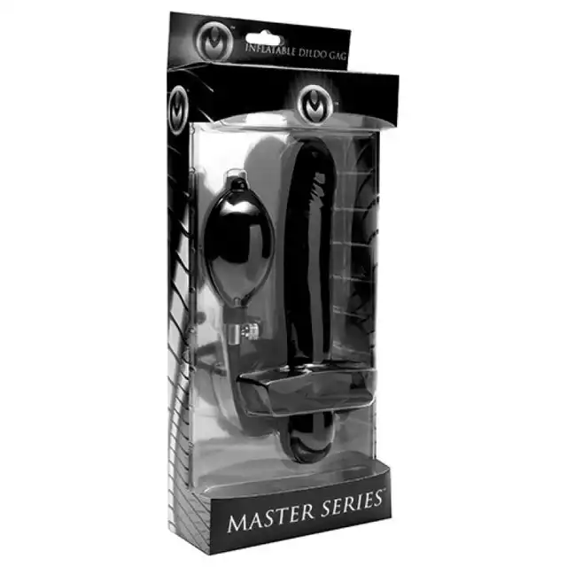 Master Series - Inflatable Dildo-Gag. Nietypowy zestaw dildo i knebel w jednym. Nietypowe akcesoria BDSM.
