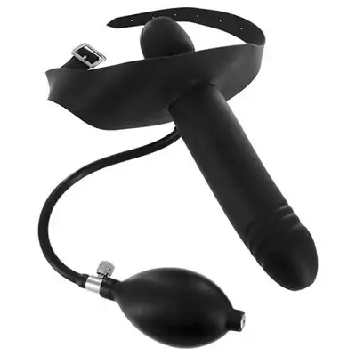 Master Series - Inflatable Dildo-Gag. Nietypowy zestaw dildo i knebel w jednym. Nietypowe akcesoria BDSM.