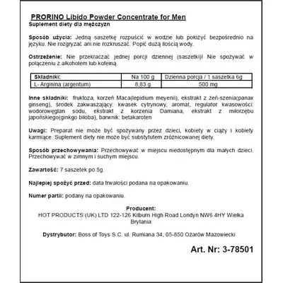 Supl.diety-ERO PRORINO black line potency powder concentrate