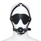 Toyz 4 Lovers - Face Harness. Uprząż na twarz - opaska na oczy i knebel w jednym. Ekoskóra, miękki materiał bezpieczny dla ciała i wygodny. 