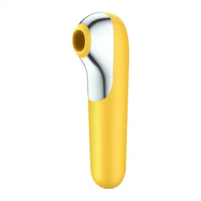 Satisfyer - Dual Love Air Pulse Yellow. Nowoczesny wibrator z funkcją Air Pulse. Sterowanie aplikacją z Satisfyer App!