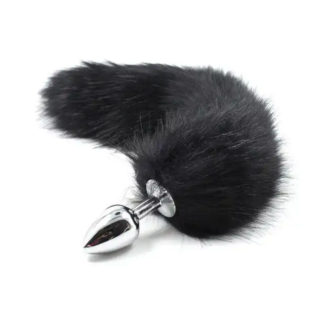 Toyz 4 Lovers - Long fox tail anal plug M. 7 cm długości, 3 cm szerokości. Czarna kita!