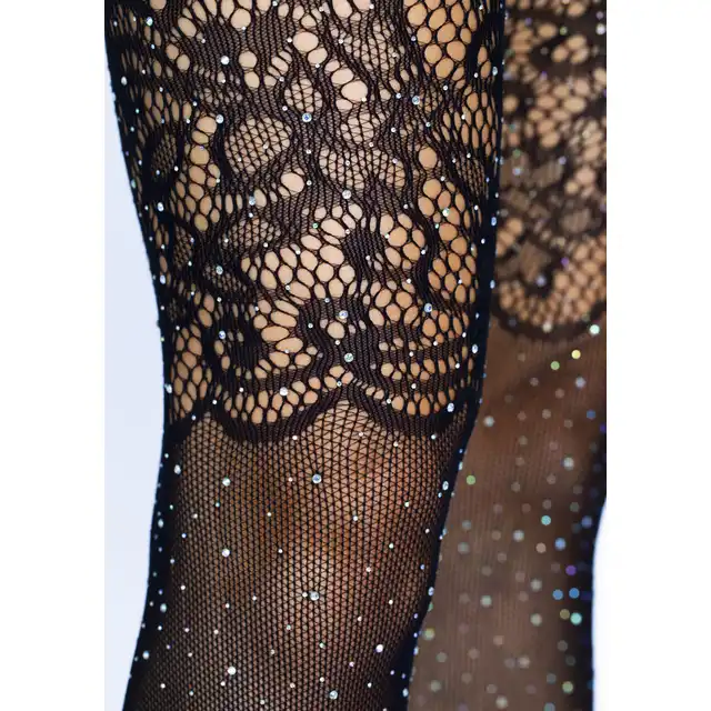 Leg Avenue - 84976 pończochy z diamencikami oraz pas. One size. 