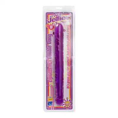 Dildo-DOUBLE DONG 18INCH JELLIES PURPLE
