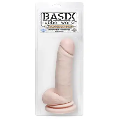 Dildo-BASIX 8"""" DONG W SUCTION CUP FLESH