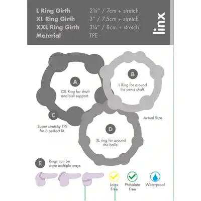 Pierścień-Easy Squeeze Cock Ring Set Linx
