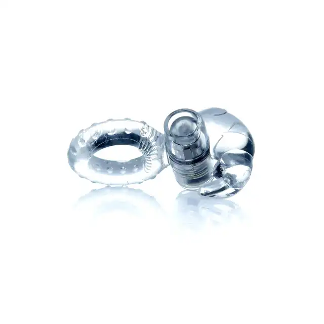Bseries -  Vibro Cockring Clear. Wibrujący żelowy pierścień erekcyjny. Bestseller! 