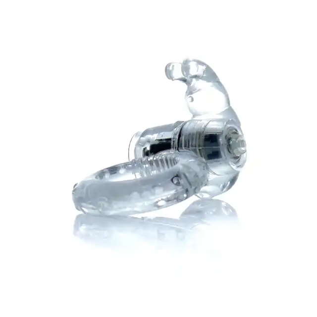Bseries -  Vibro Cockring Clear. Wibrujący żelowy pierścień erekcyjny. Bestseller! 