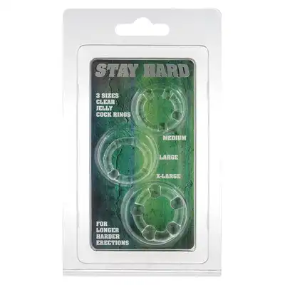 Pierścień-STAY HARD - THREE RINGS - CLEAR