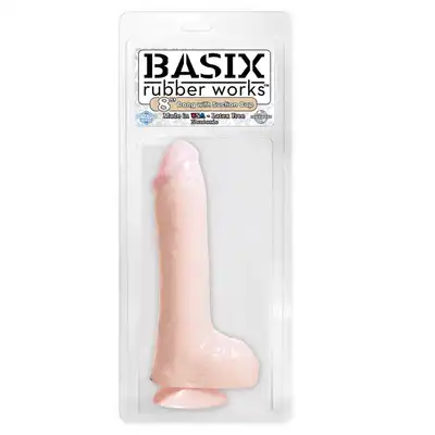 Dildo-BASIX 8"""" DONG W SUCTION CUP FLESH