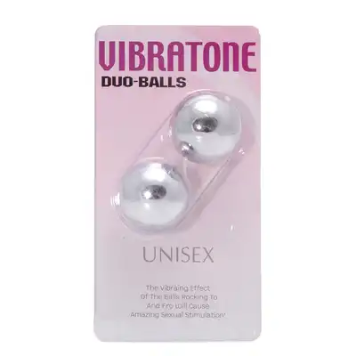 Kulki-VIBRATONE DUO BALLS SILVER BLISTERCARD