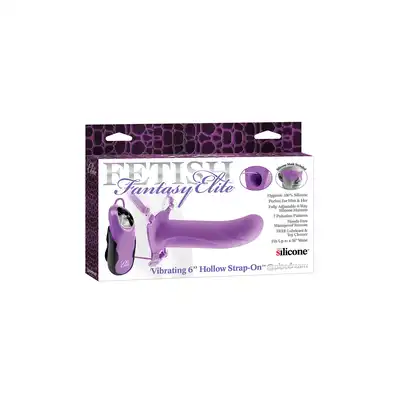Proteza-VIBR.HOLLOW STRAP-ON 6 INCH PURPLE