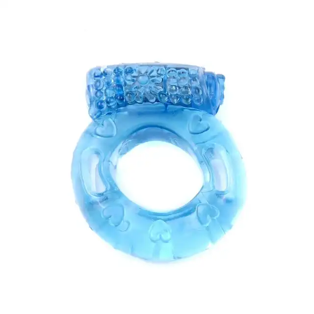Bseries -  Vibro Cockring Blue. Wibrujący żelowy pierścień erekcyjny, pojedynczy silniczek. Lekki, elastyczny. 