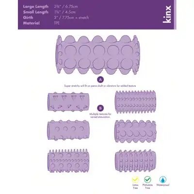 Stymulator-Sensual Seven Textured Sleeves Kinx