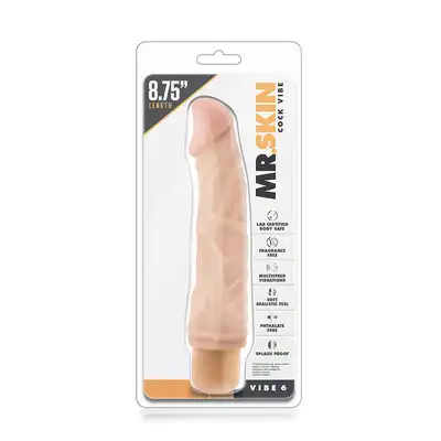 Wibrator-MR. SKIN COCK VIBE VIBE 6 BEIGE