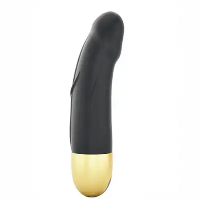 Dorcel - Real Vibration S Black &amp; Gold  2.0 - ładowany USB, silny wibrator 16 cm x 3,4 cm. 10 trybów wibracji. 