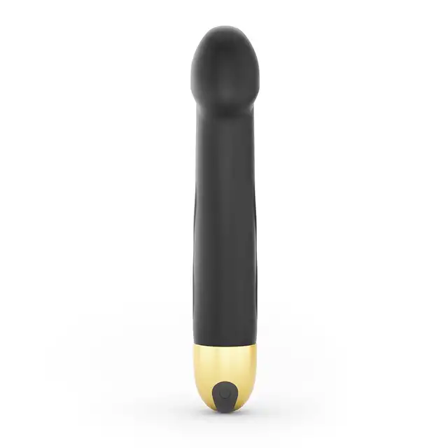 Dorcel - Real Vibration M Black &amp; Gold  2.0 - ładowany USB, silny wibrator 22 cm x 3,7 cm. 10 trybów wibracji, 