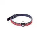 Fetish Boss Series - Collar Red Crystal 2 cm. Obroża wypełniona kryształkami. Prosta regulacja, wygodna szerokość.