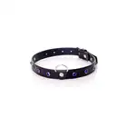 Fetish Boss Series - Collar Navy Blue Crystal 2 cm. Obroża z kryształkami. Prosta regulacja, wygodna szerokość.