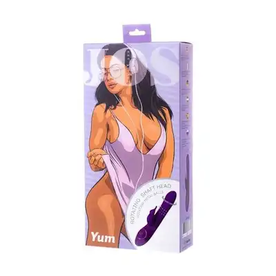 JOS - Yum. Rotator with Clitoral stimulator. Wibrator rotacyjny z króliczkiem stymulującym łechtaczkę. 21 cm długości, przyjemne wibracje. Mega Sale!