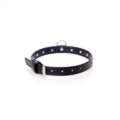 Fetish Boss Series - Collar Red Crystal 2 cm. Obroża z kryształkami. Prosta regulacja, wygodna szerokość.