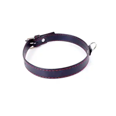 Fetish Boss Series - Collar with Red Line 2 cm. Obroża z czerwonymi nitkami. Prosta regulacja, wygodna szerokość.