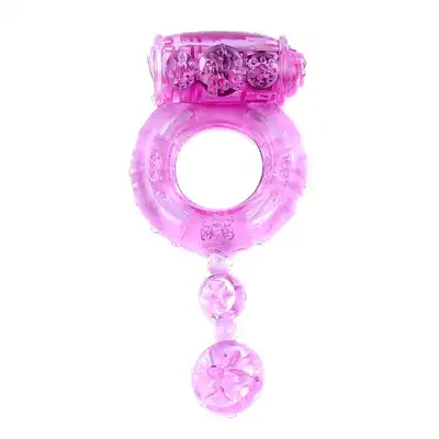 Bseries -  Vibro Cockring Pink. Wibrujący żelowy pierścień erekcyjny, dodatkowa stymulacja łechtaczki i ozdobny żelowy koralik. Wydłużona, mocniejsza erekcja. 