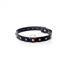 Fetish Boss Series - Collar Turqoise Crystal 2 cm. Obroża z kryształkami. Prosta regulacja, wygodna szerokość.